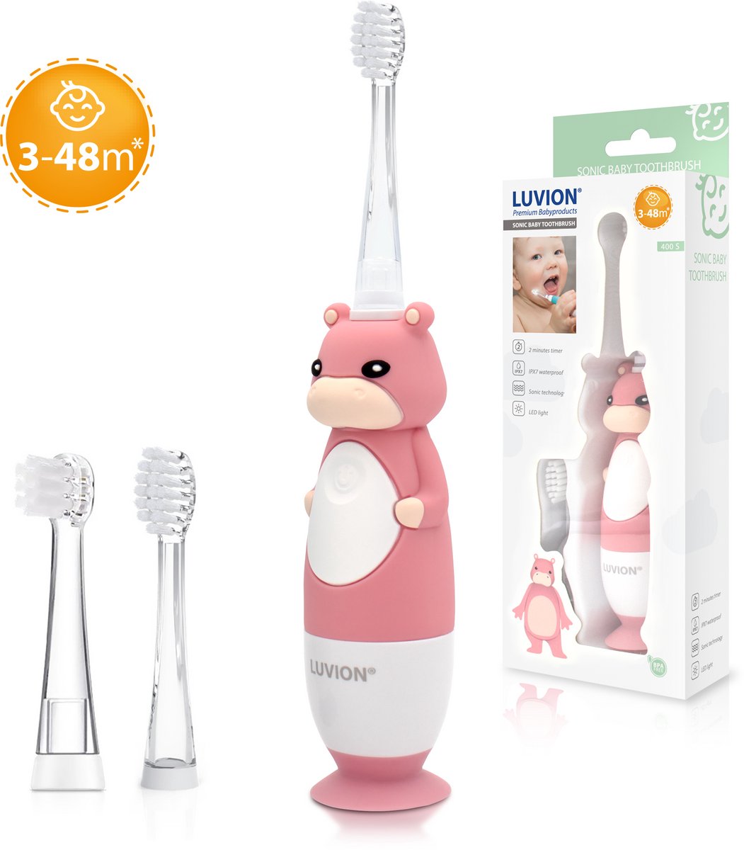 Luvion Elektrische Tandenborstel 400S Sonisch Nijlpaard Rose