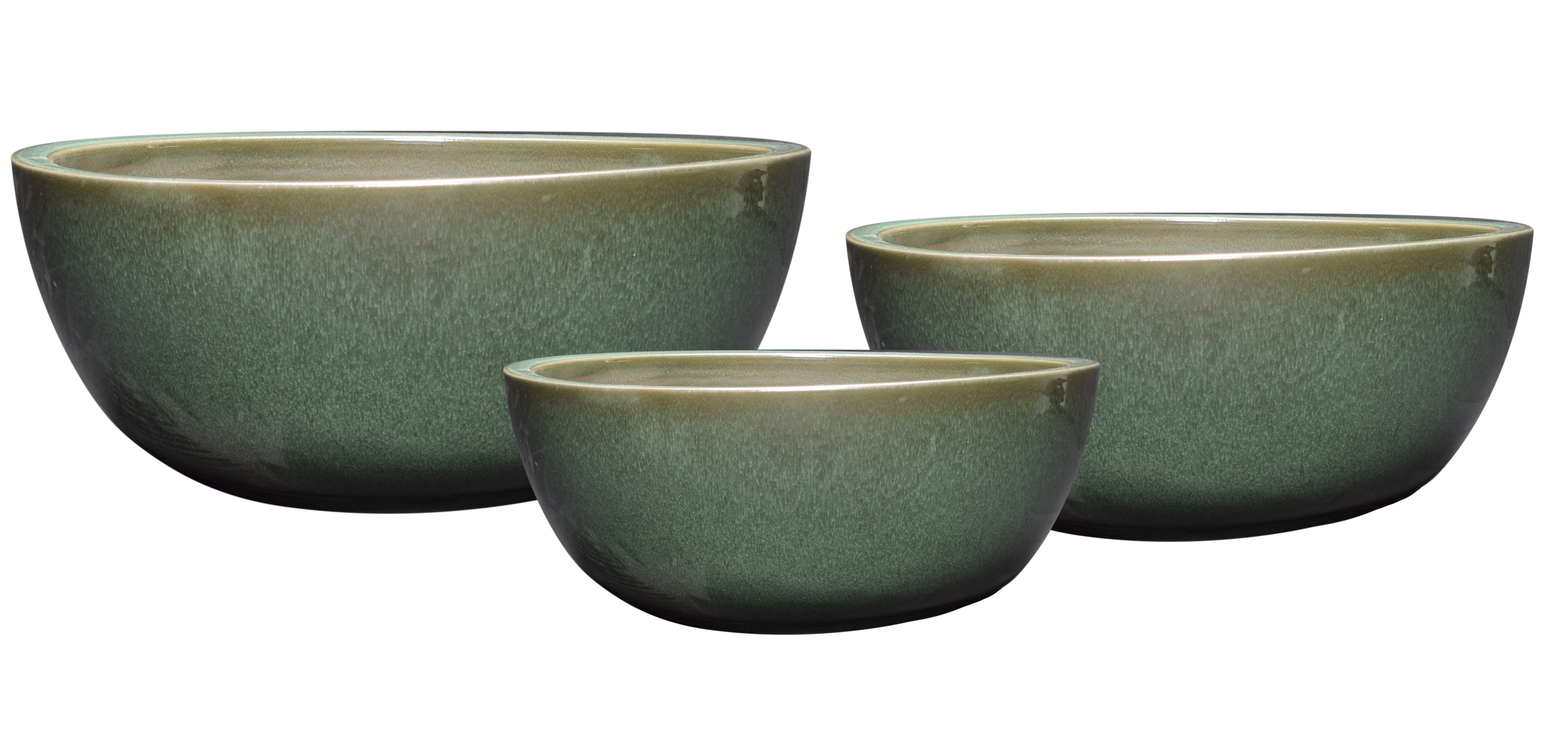 Bloempot blauw geglazuurd (maat M