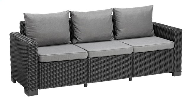 Keter California 3-zit Zetel Graphite met Kussens
