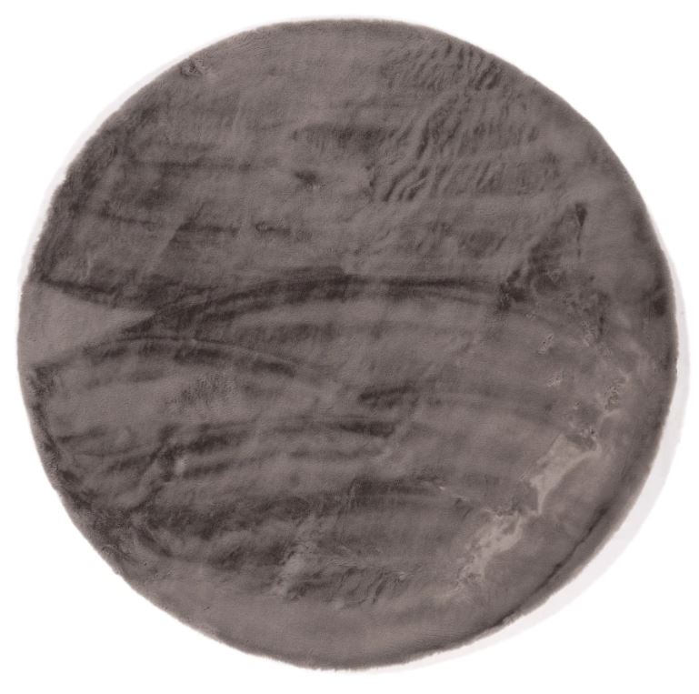 Karpi Tapijt Plush rond 160 cm Kleur 23 donkergrijs