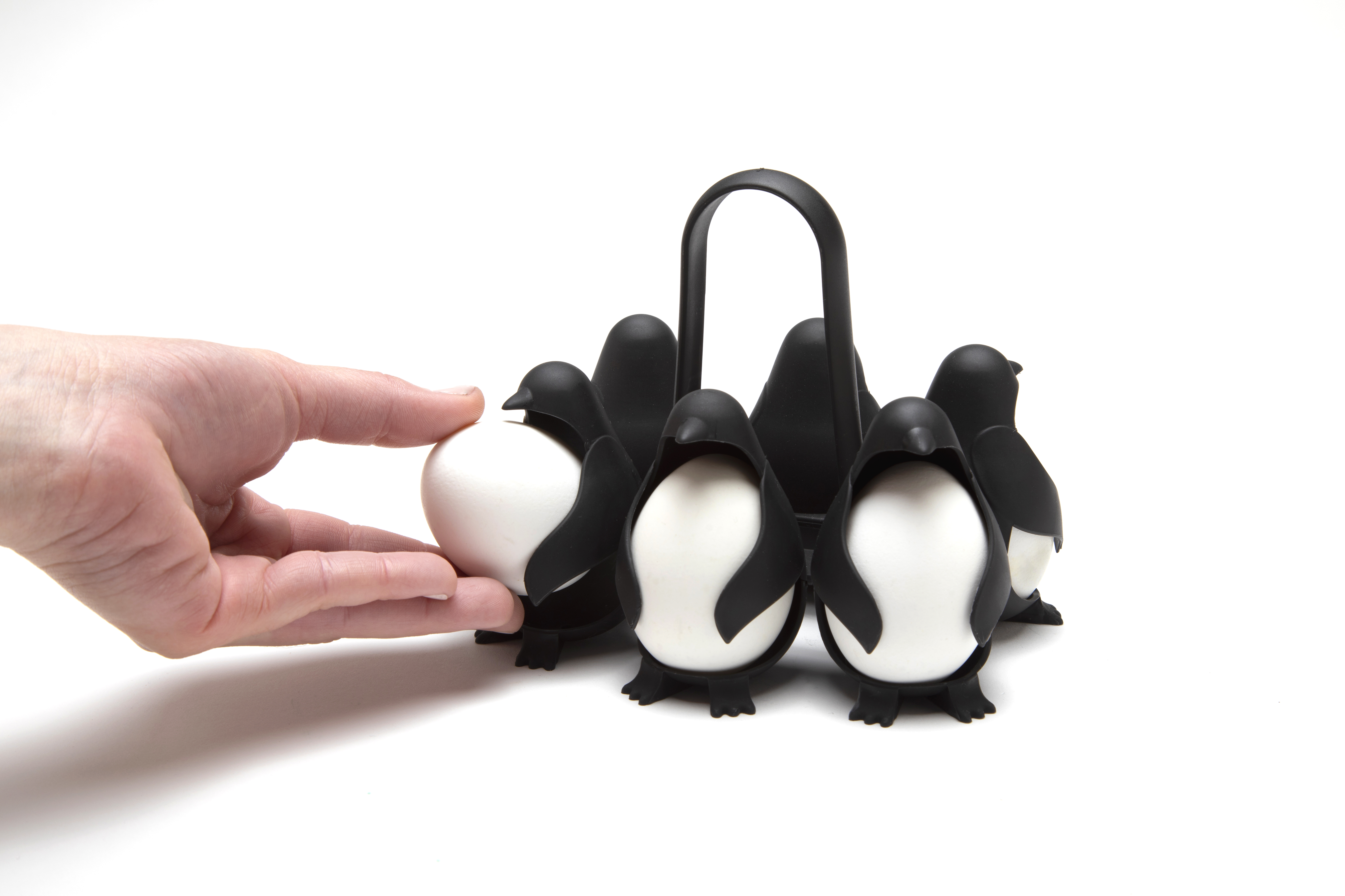 Peleg Design Eierhouder Egguins Zwart met 6 Houders