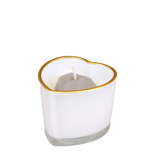 My Flame Geurkaars Een Hart Onder De Riem 7x6 cm - Hartvorm - Bio Sojawas - Fresh Cotton - 20 Branduren