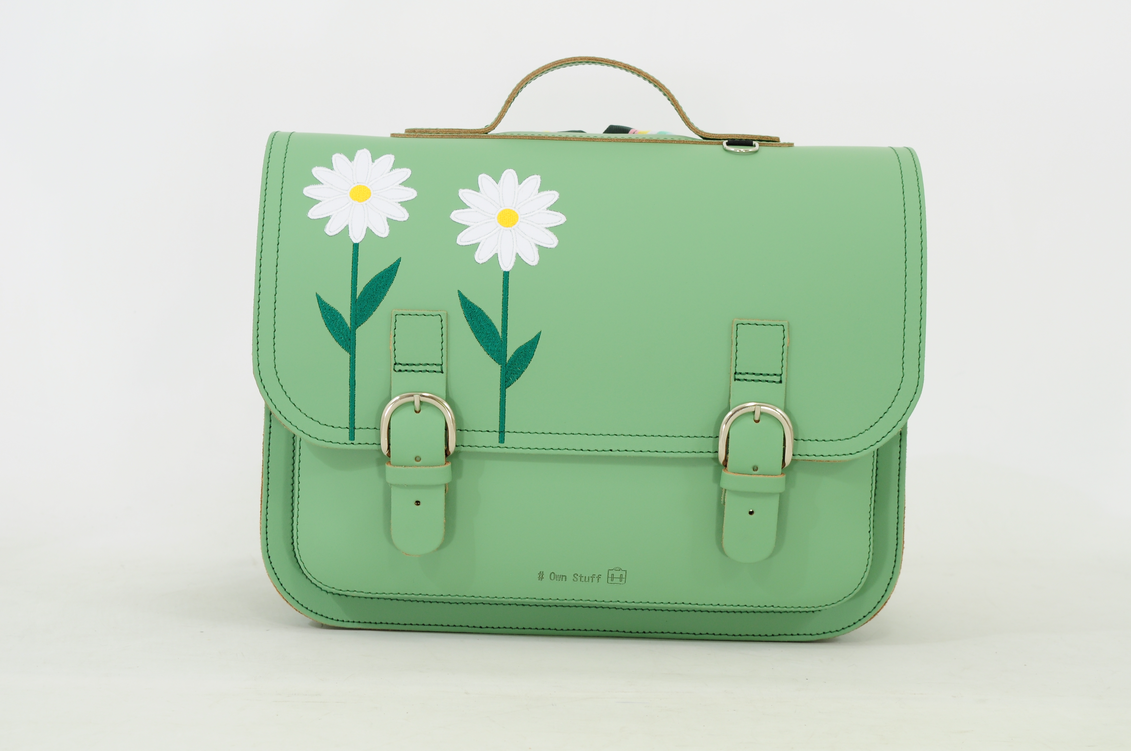 Own Stuff Boekentas Fantasy Marguerite Madelief Pastel Groen 38x17x28 cm