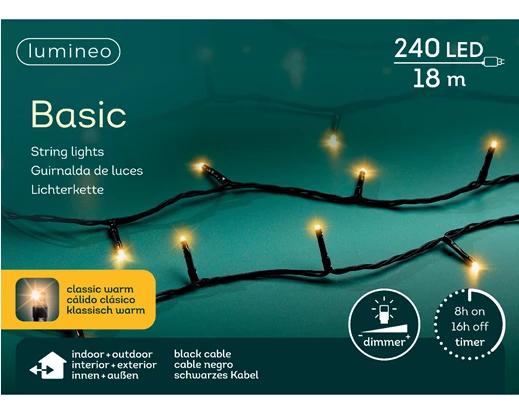 Kerstverlichting Basic LED 18m - 240 leds - Black/Classic Warm - In/Outdoor