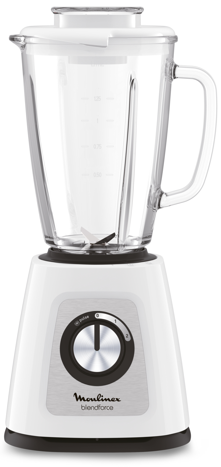 Moulinex Blender Blendforce 1800 watt 1.75 Liter glazen kan, 4 messen