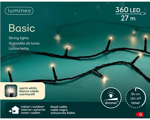 Kerstverlichting Basic LED 27m - 360 Lights - Black/Warm White - In/Outdoor