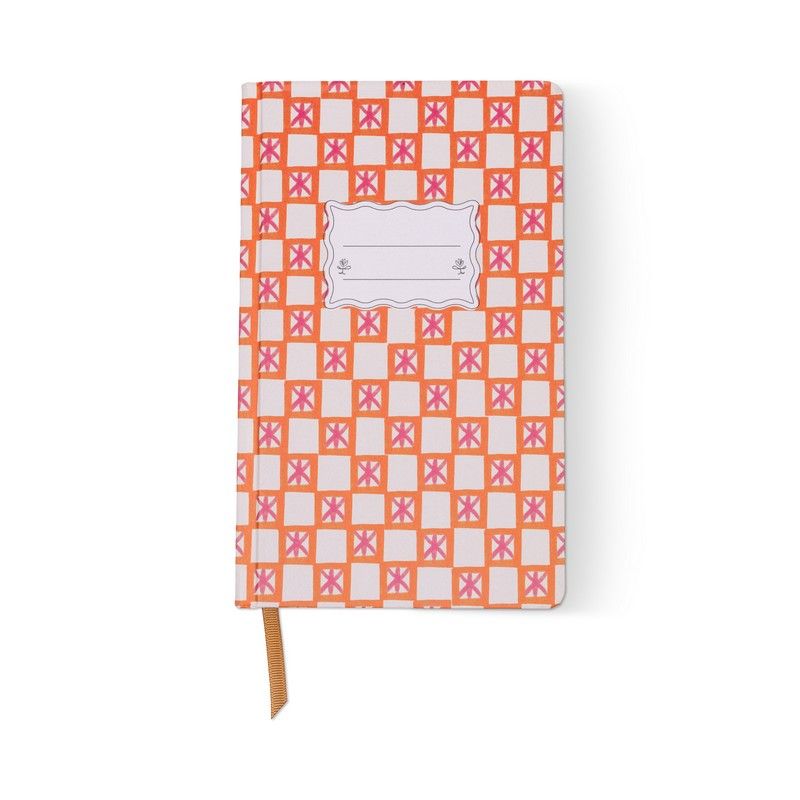 Designworks Ink Notebook Tulip Journal - Orange Check - 21x13 cm - Gelijnd