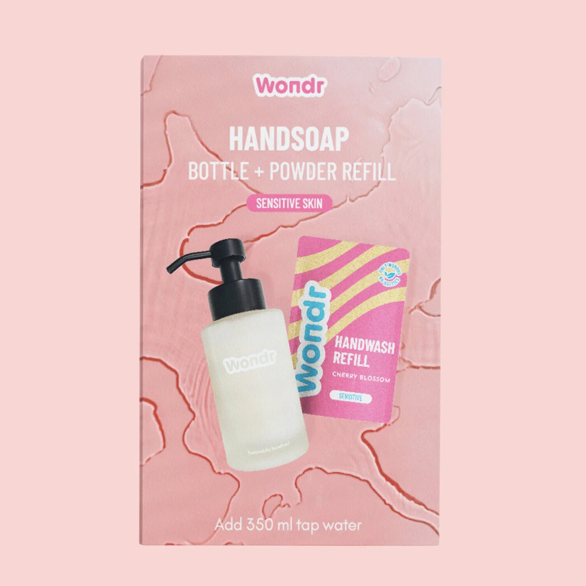 WONDR Handzeep Cherry Blossom - Fles met Poeder Navulling