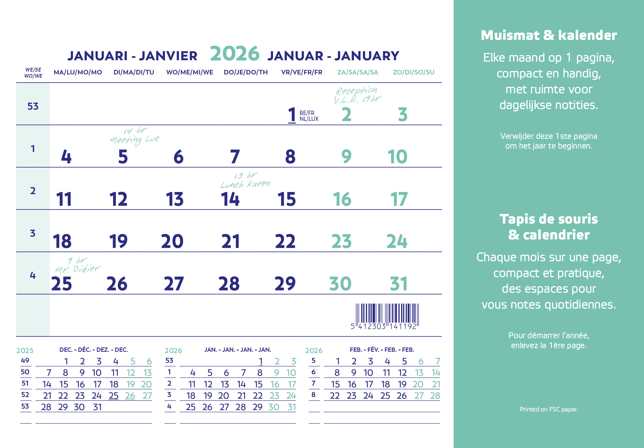 Brepols Muismatkalender 2026 - 23x18 cm