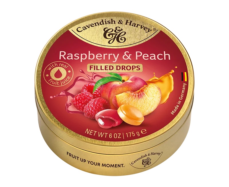 Cavendish & Harvey Filled Drops Raspberry & Peach 175g