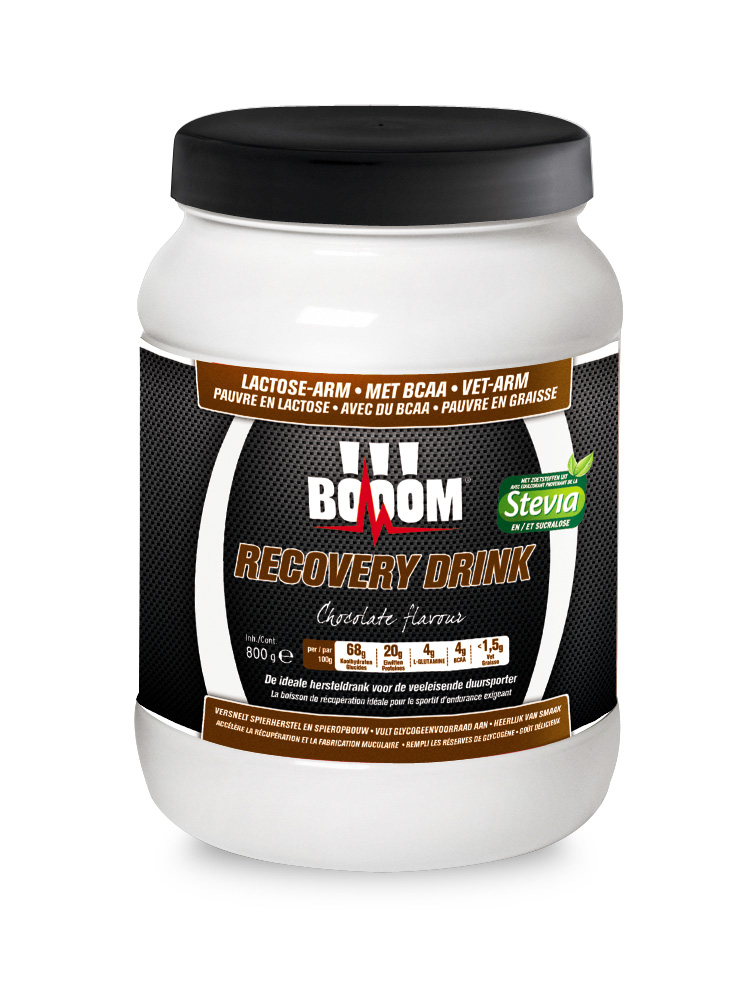 BOOOM Recovery Drink Chocolade 600 g Gezoet met Stevia