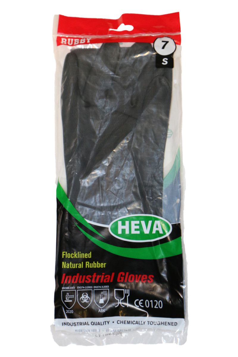 Heva Handschoenen Rubby Rubber Zwart Industrieel S