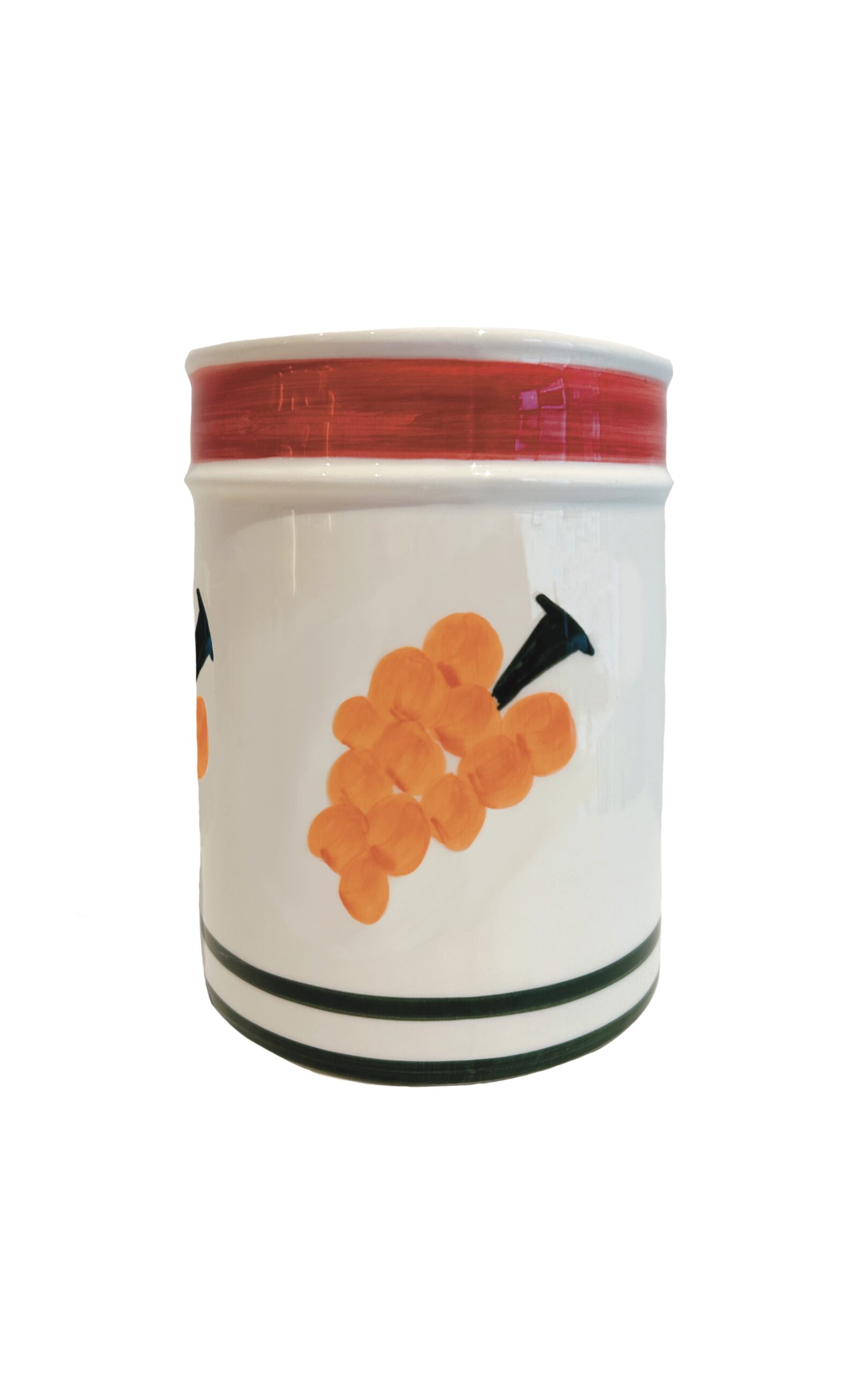 Val Pottery Wijnkoeler Wine Chiller 14x20 cm - Orange Grapes - Handgemaakt Keramiek