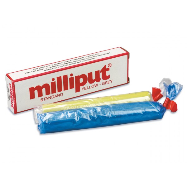 Milliput Tweecomponenten Epoxyplamuur Standard Putty Geel-Grijs