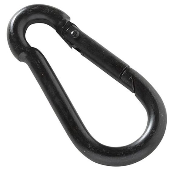 MACK 1 Karabijnhaak met Veer 8 x 80 mm Zwart