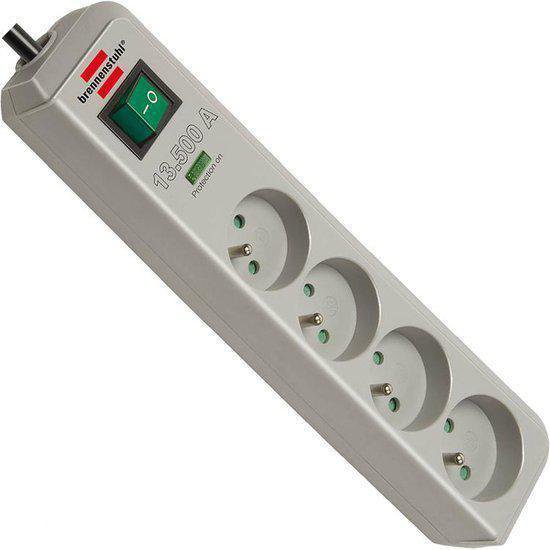 Brennenstuhl Eco-Line Stekkerdoos 4-voudig Lichtgrijs 1,5 m 13.500A