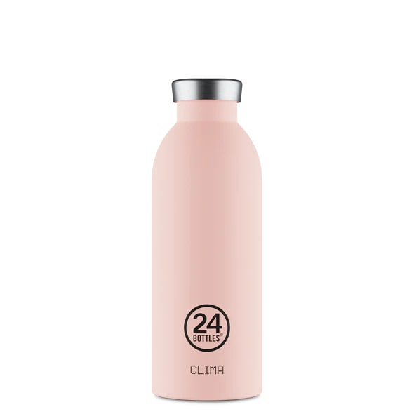 24Bottles Clima Bottle Isoleerfles 500ml Dusty Pink - Stone Finish - Double Wall