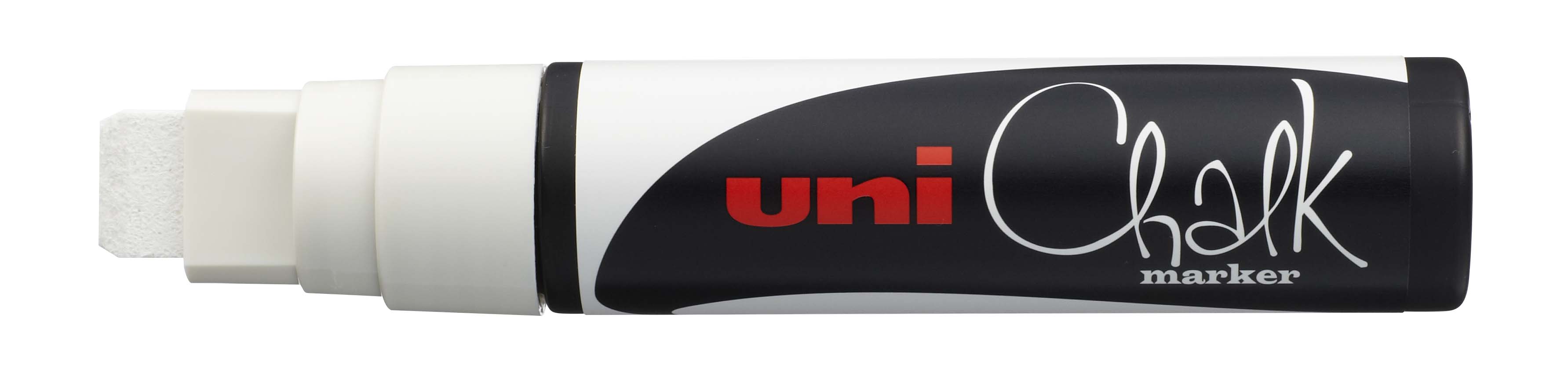 Krijtmarker 15 mm Rechthoekige Punt Chalk marker by Uni - Wit