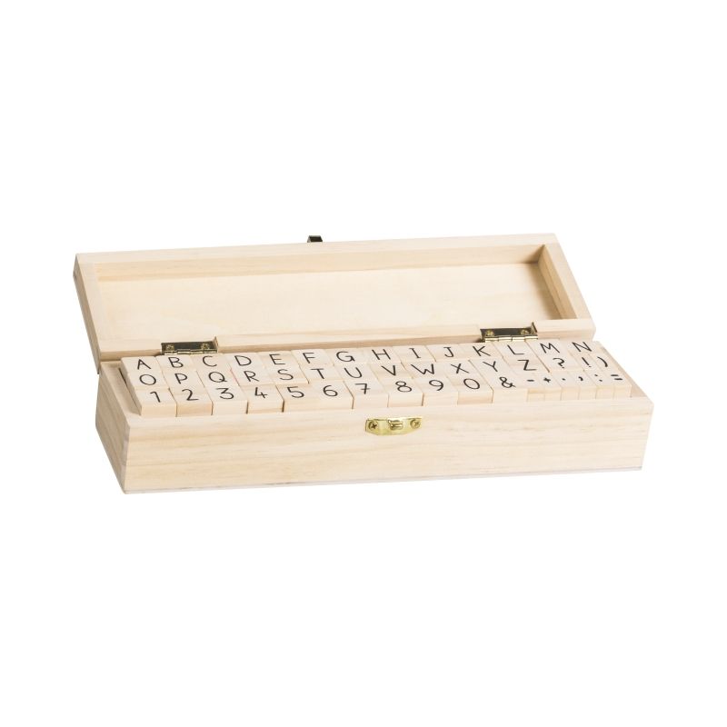 Heyda Stempel Set Alfabet in Houten Kist