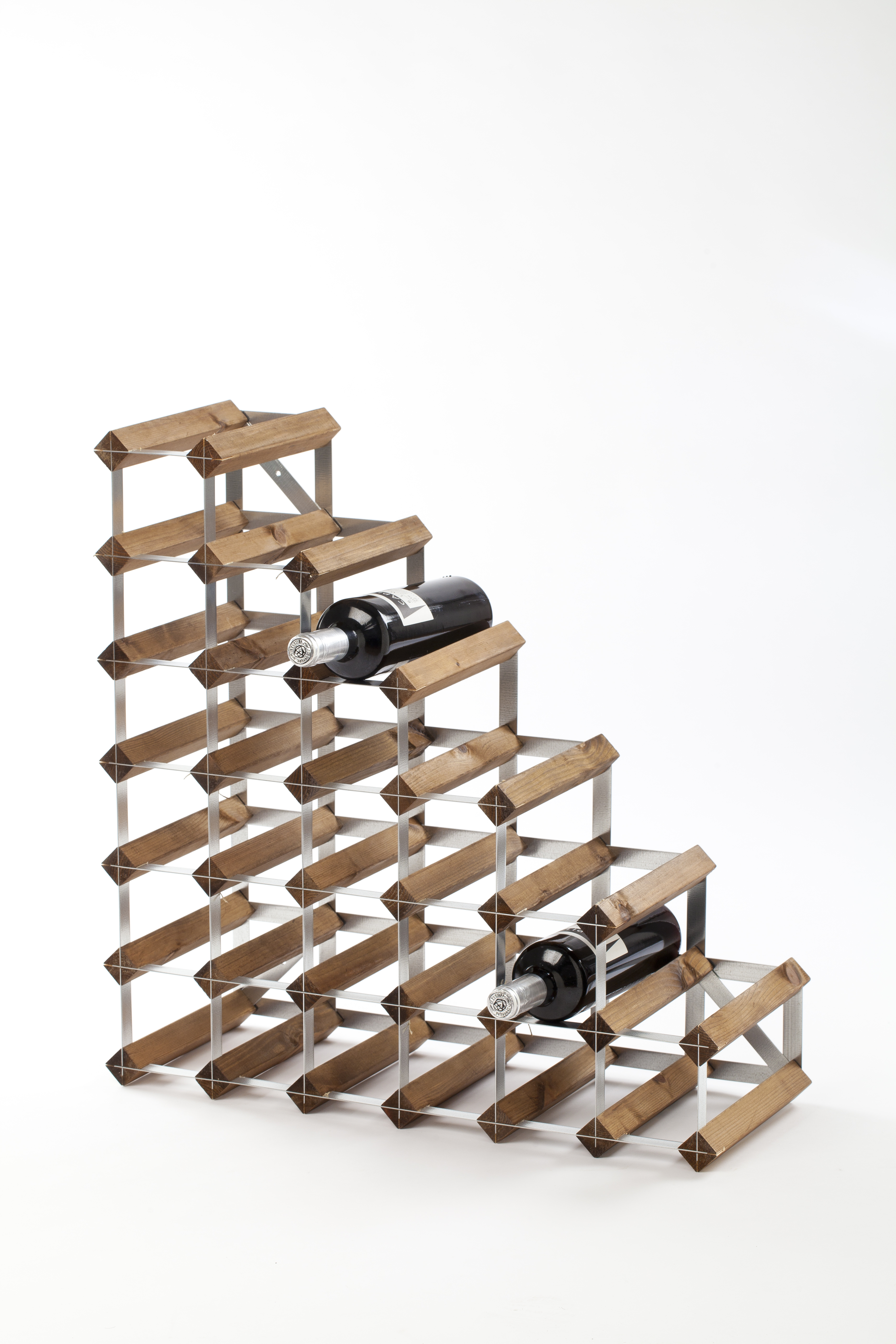 Sorrells Wijnrek Donkere Eik voor 27 Flessen voor onder Trap - 61x23x61 cm