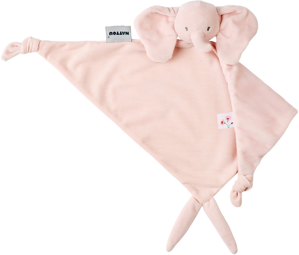 Nattou FanFan Knuffeldoekje Doudou Olifant Roze 65x40 cm
