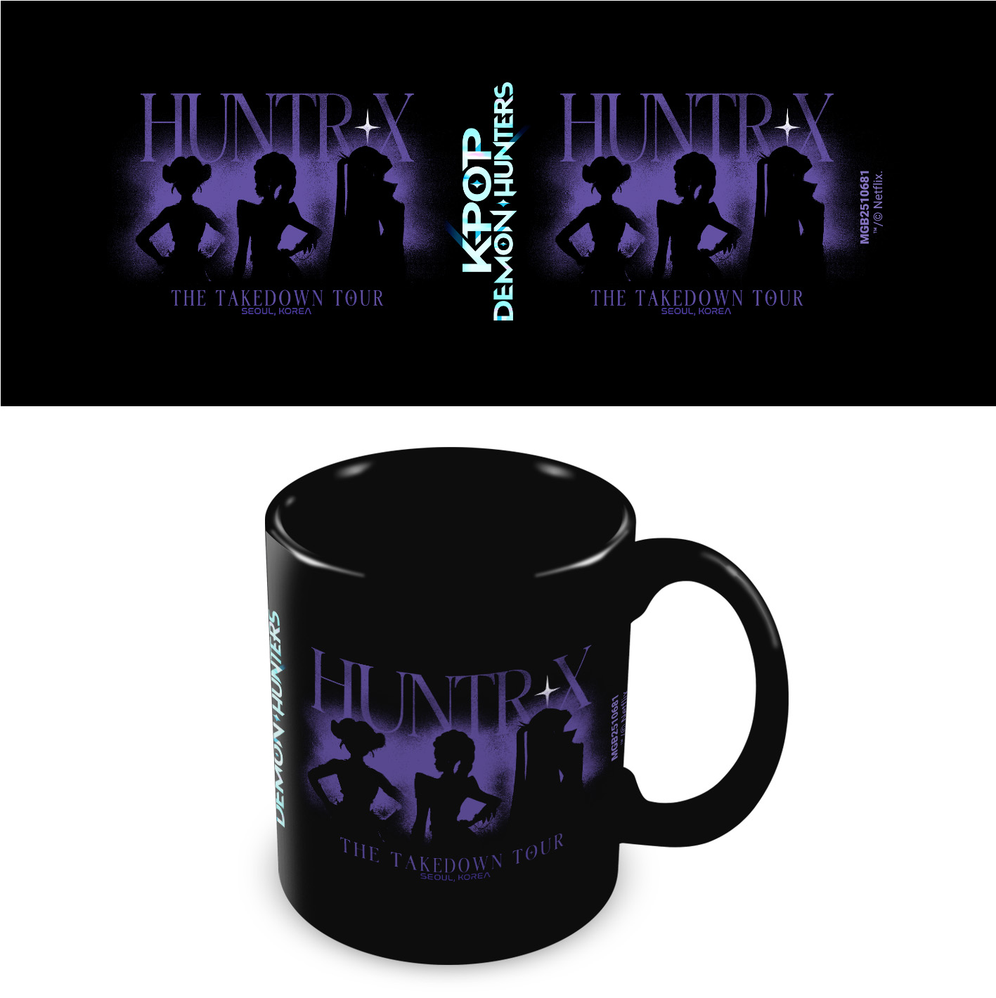 KPop Demon Hunters Mok Huntrix Tour Zwart 320 ml