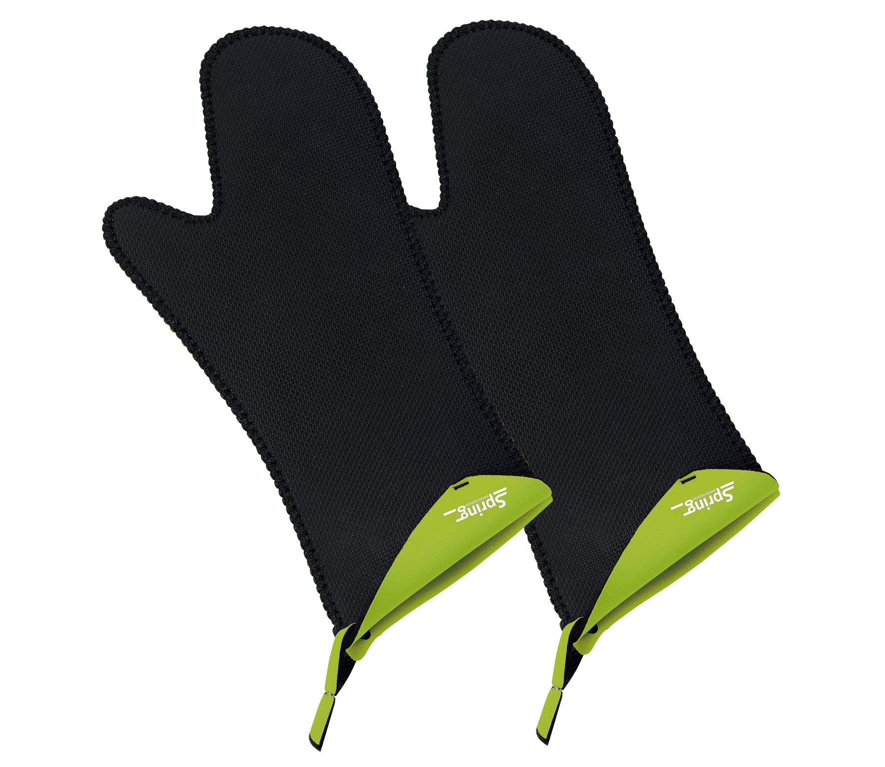 Spring Grips Ovenhandschoenen Lang 1 Paar - Zwart/Groen