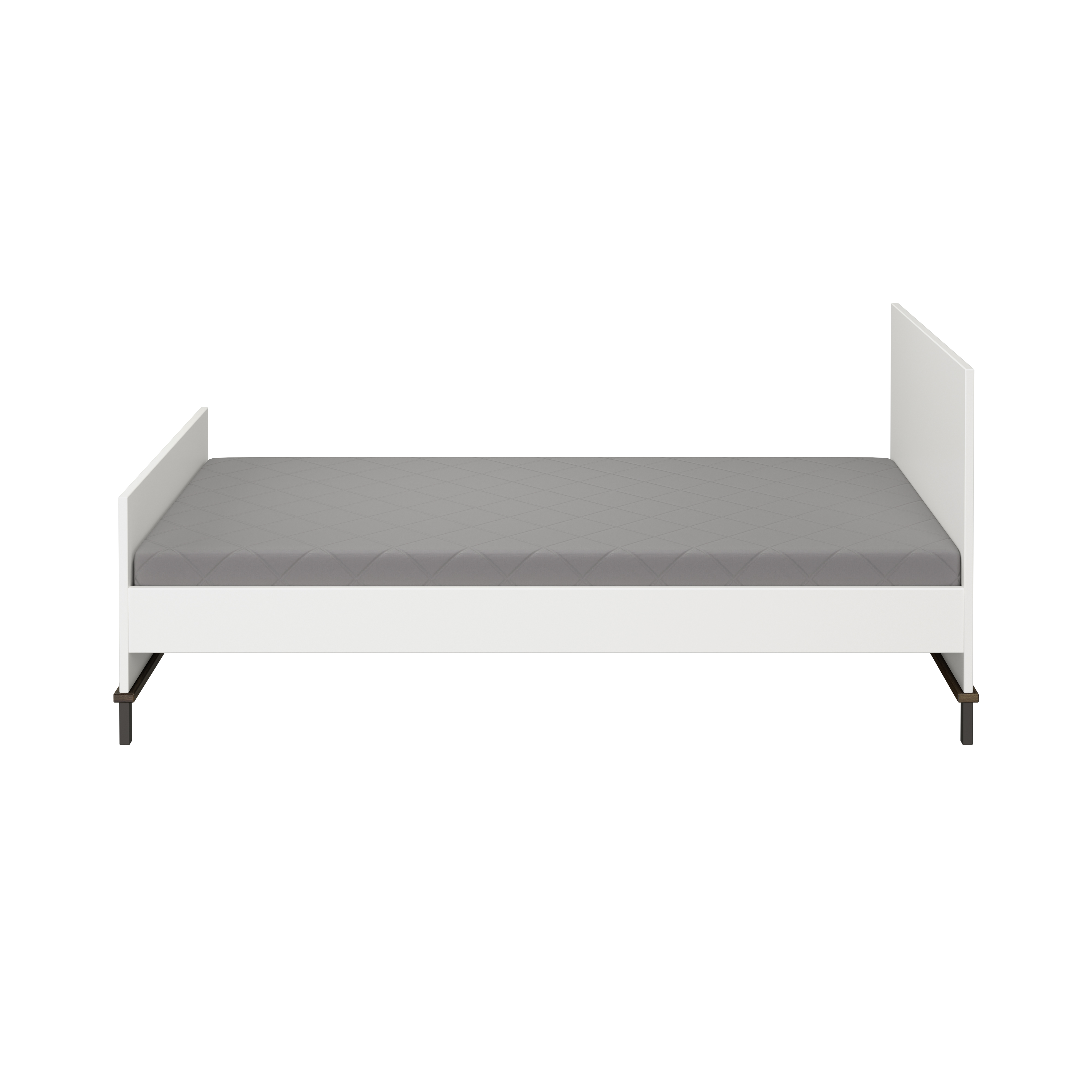 Yuny By Paidi Bed Lovely Aliv Off-White-Dark-Walnut 90x200 cm
