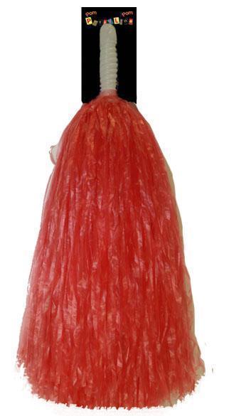 Pompom met Handvat Rood