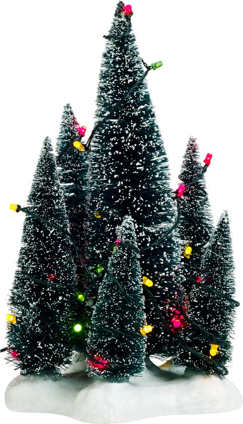 Luville 6 Bomen op Basis - Multicolour Twinkling - 12x20.5 cm - met Batterijen (excl.)