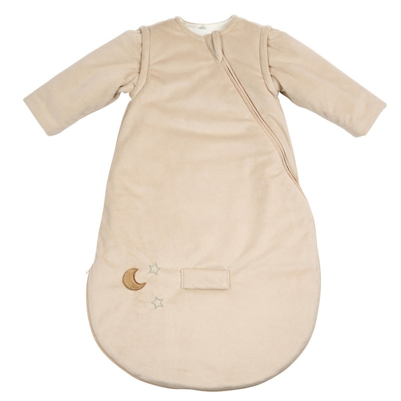 Nattou Slaapzak Loulou met Afneembare Mouwen Velours Zandkleur Tog 2.5 - 70 cm