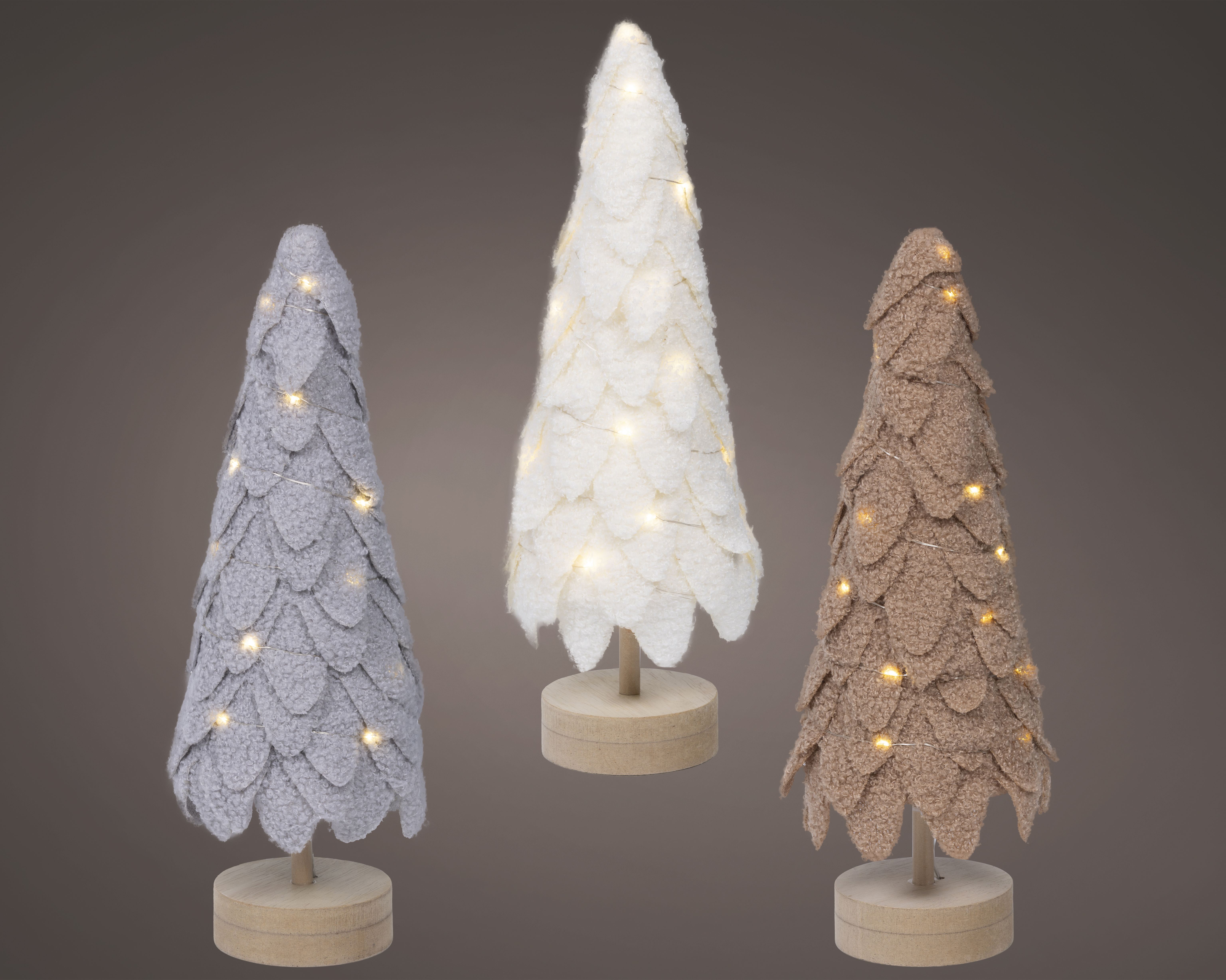 Decoboom Micro LED 5x35 cm - Stof - Warm Wit - op Batterijen (excl.) - assorti - prijs per stuk