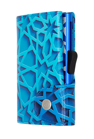 C-Secure Kaarthouder/Portefeuille Leder 4-7 Kaarten - Tribe Blue