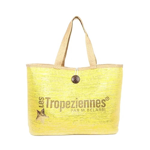 Les Tropeziennes Shopper Panama 45x37x13 cm - Geel