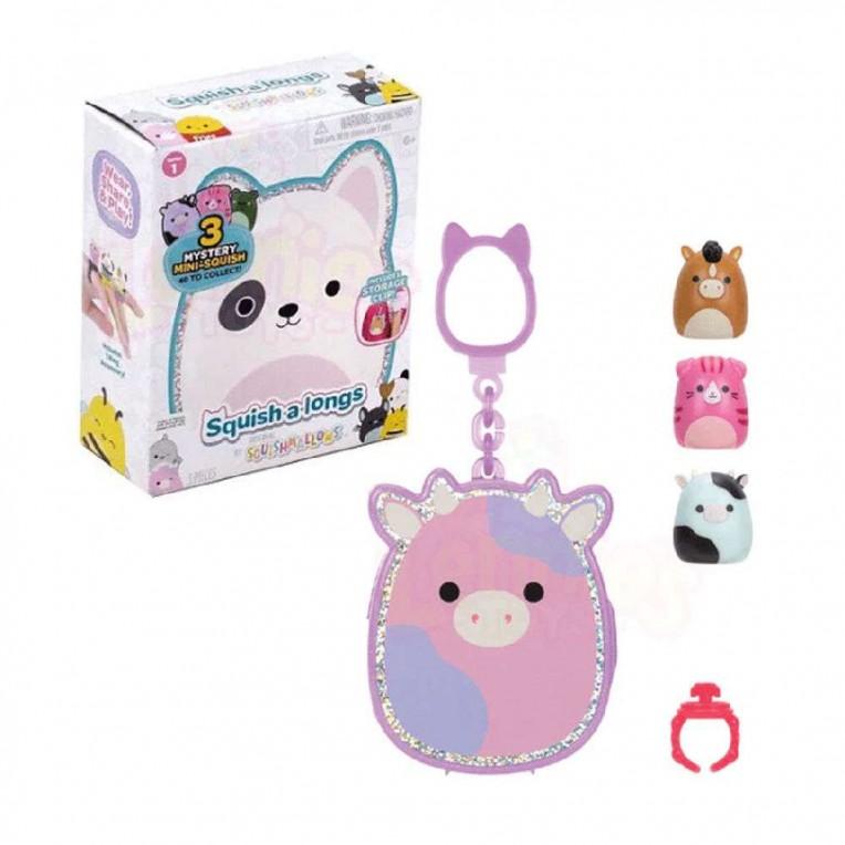 Squish-a-longs 3 figuren met Sleutelhanger blind in doosje, prijs per stuk