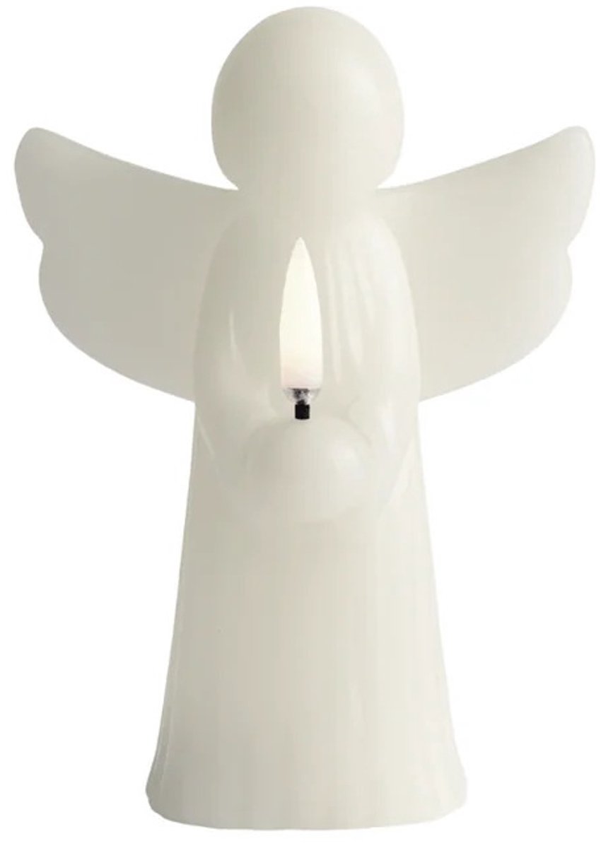 Uyuni Lighting LED Kaars Engel Oyster Grey 11x15.5 cm -  op Batterijen (excl.)