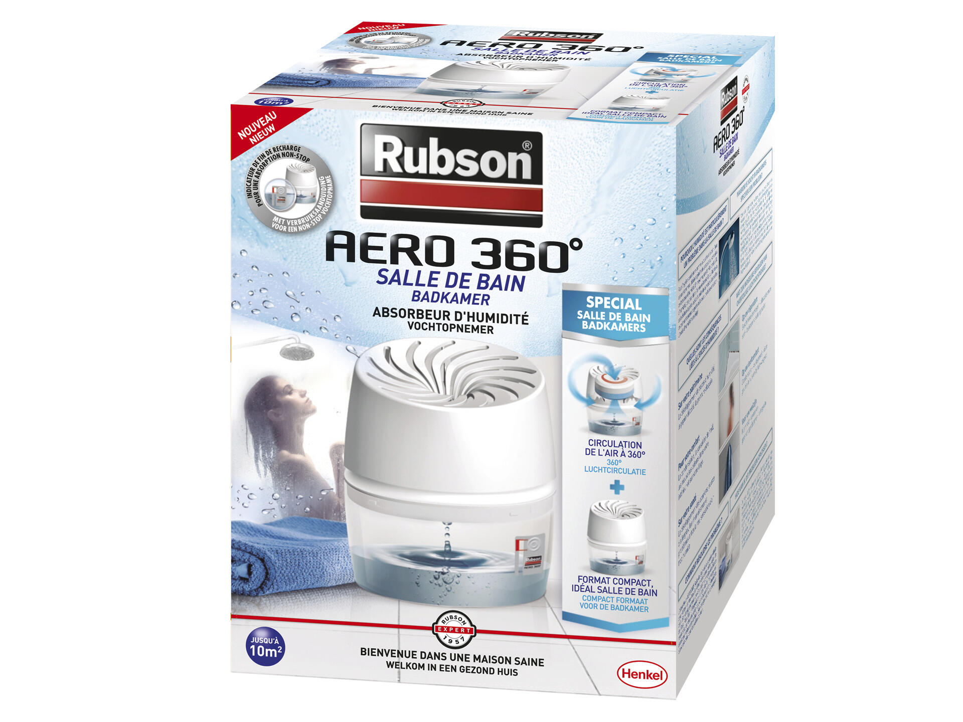 Rubson Vochtopnemer Badkamer AERO 360 speciaal voor Vochtige Ruimtes
