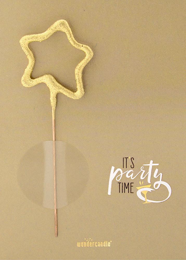 Wondercandle Wonderkaart It's Party Time - Kraft Papier