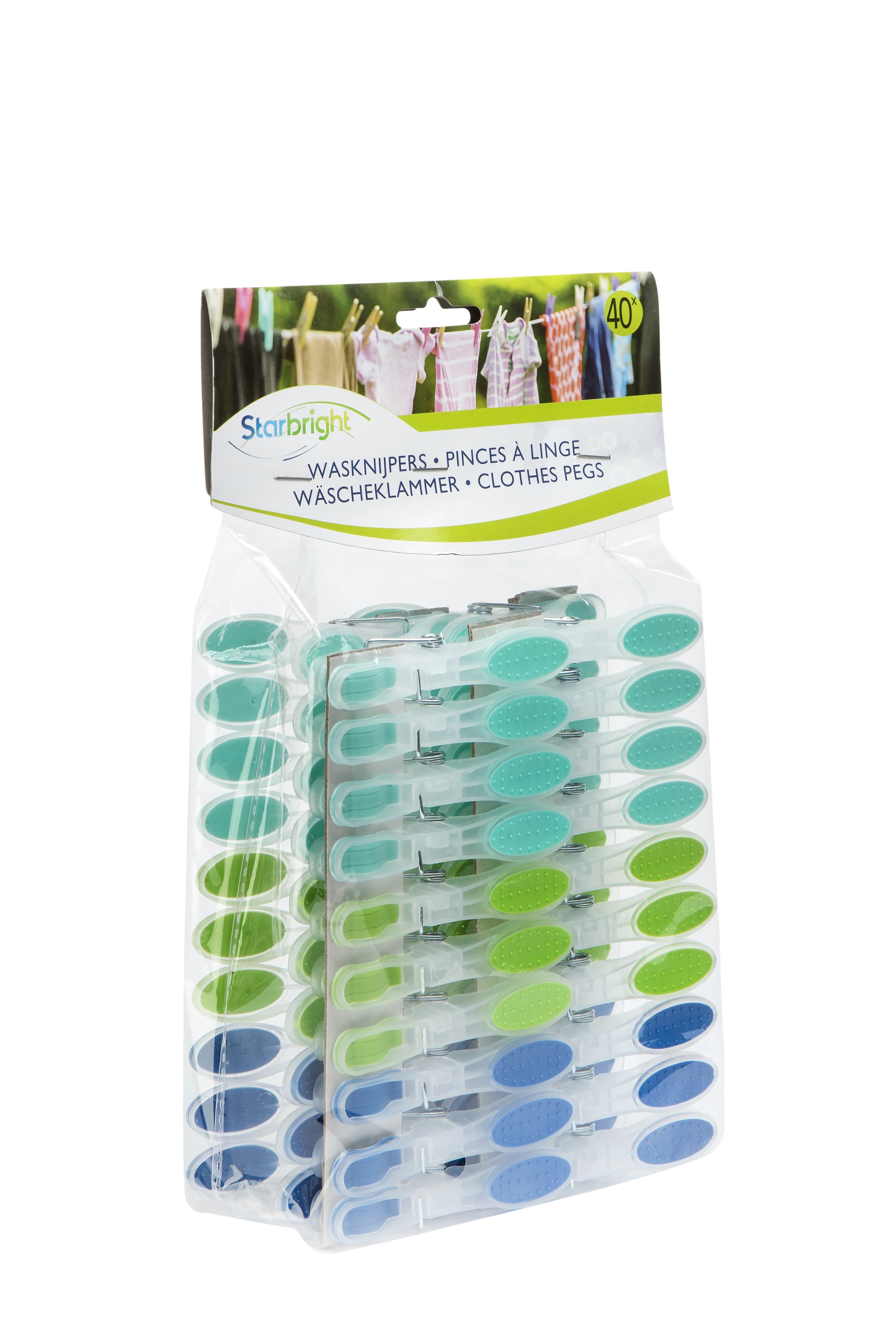 Starbright Wasknijpers Soft Grip set 40 stuks