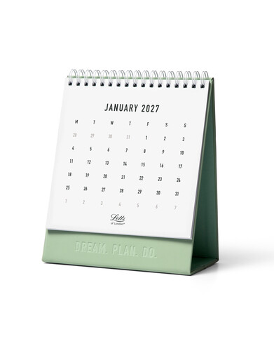 Letts Bureaukalender 2027 Sage 15x18 cm