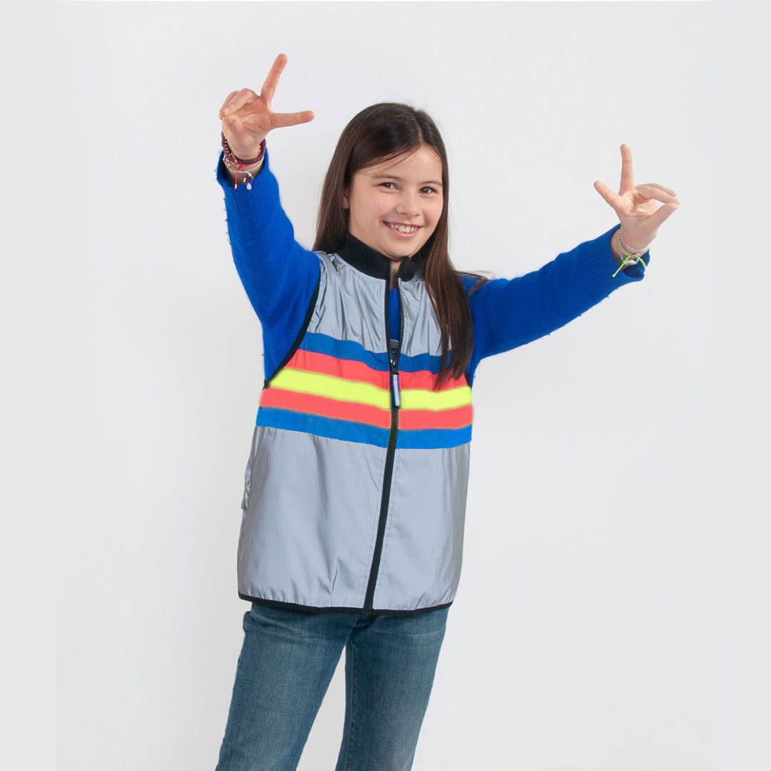 GoFluo Fluohesje Jerome Grey Reflective 7-9 jaar