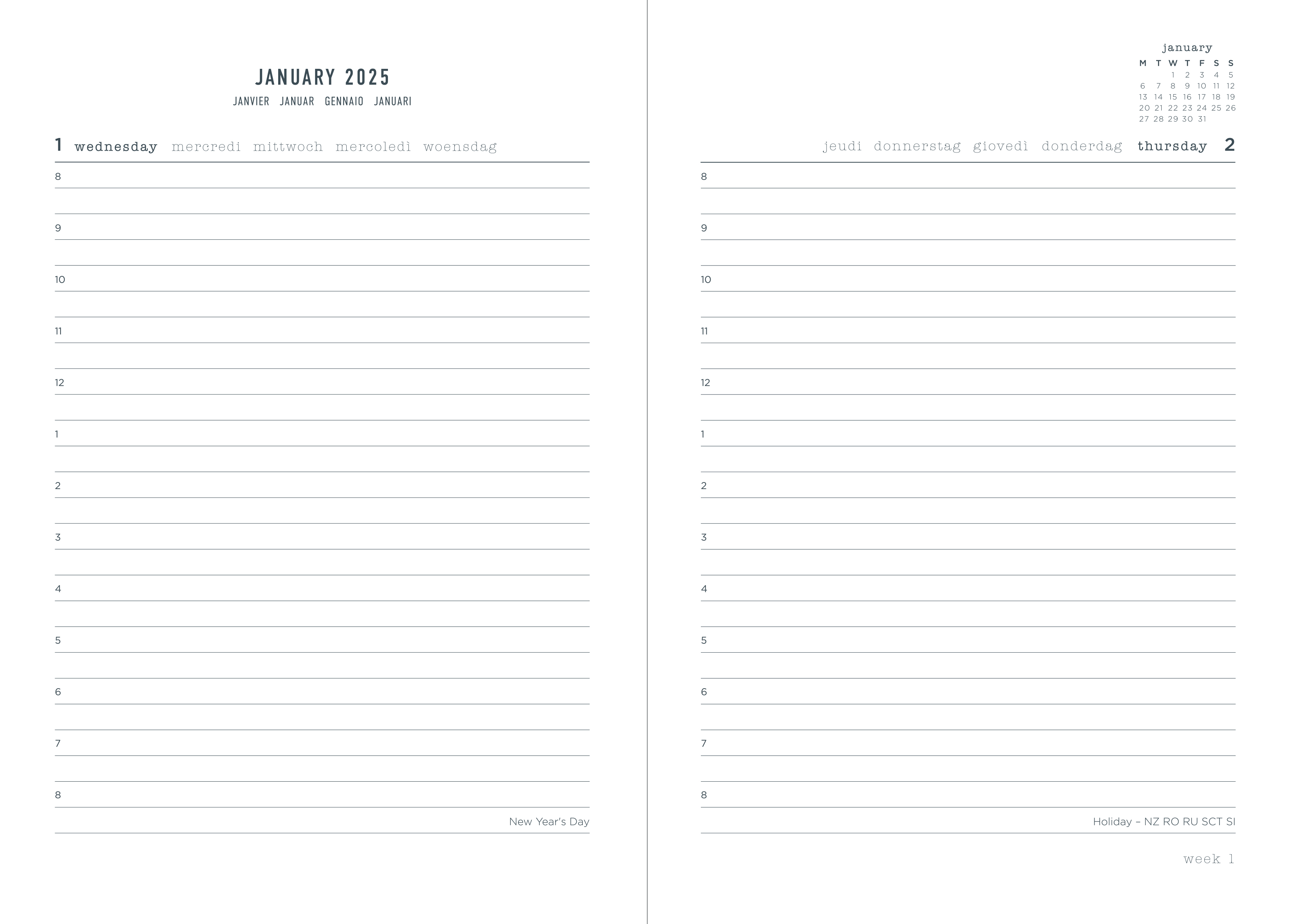 Letts Agenda 2026 Big Plans A5 - 1dag/pag+Notes Internationaal assorti - per stuk