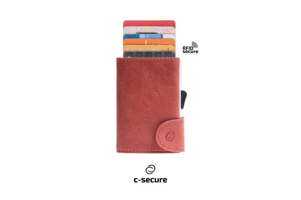 C-Secure Kaarthouder/Portefeuille Leder 4-7 Kaarten - Cognac