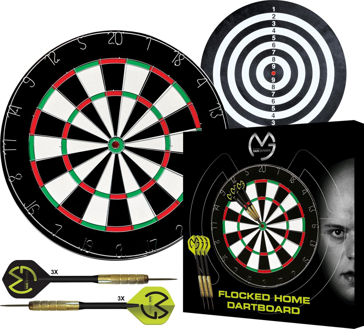 XQ Max Darts Flocked Home Dartbord Michael van Gerwen - met 6 Darts