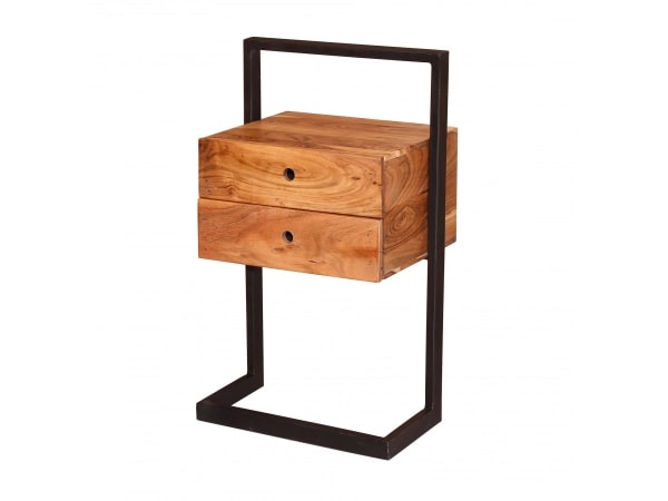 Nachttafel Rigid (voor box) 2lades Massief acacia naturel