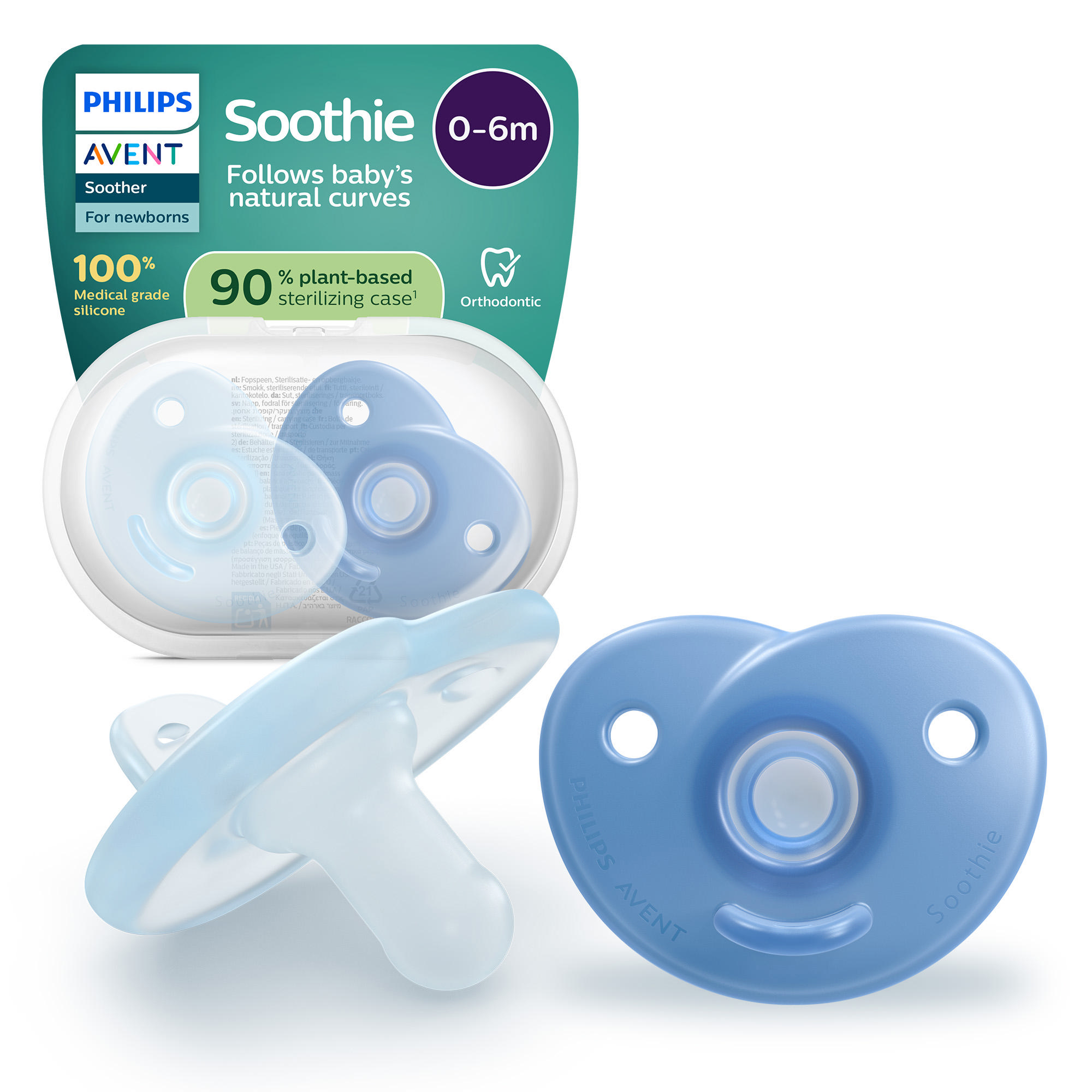 Philips Avent Fopspeen Soothie Boy Blauw +0 Maand - 2 stuks