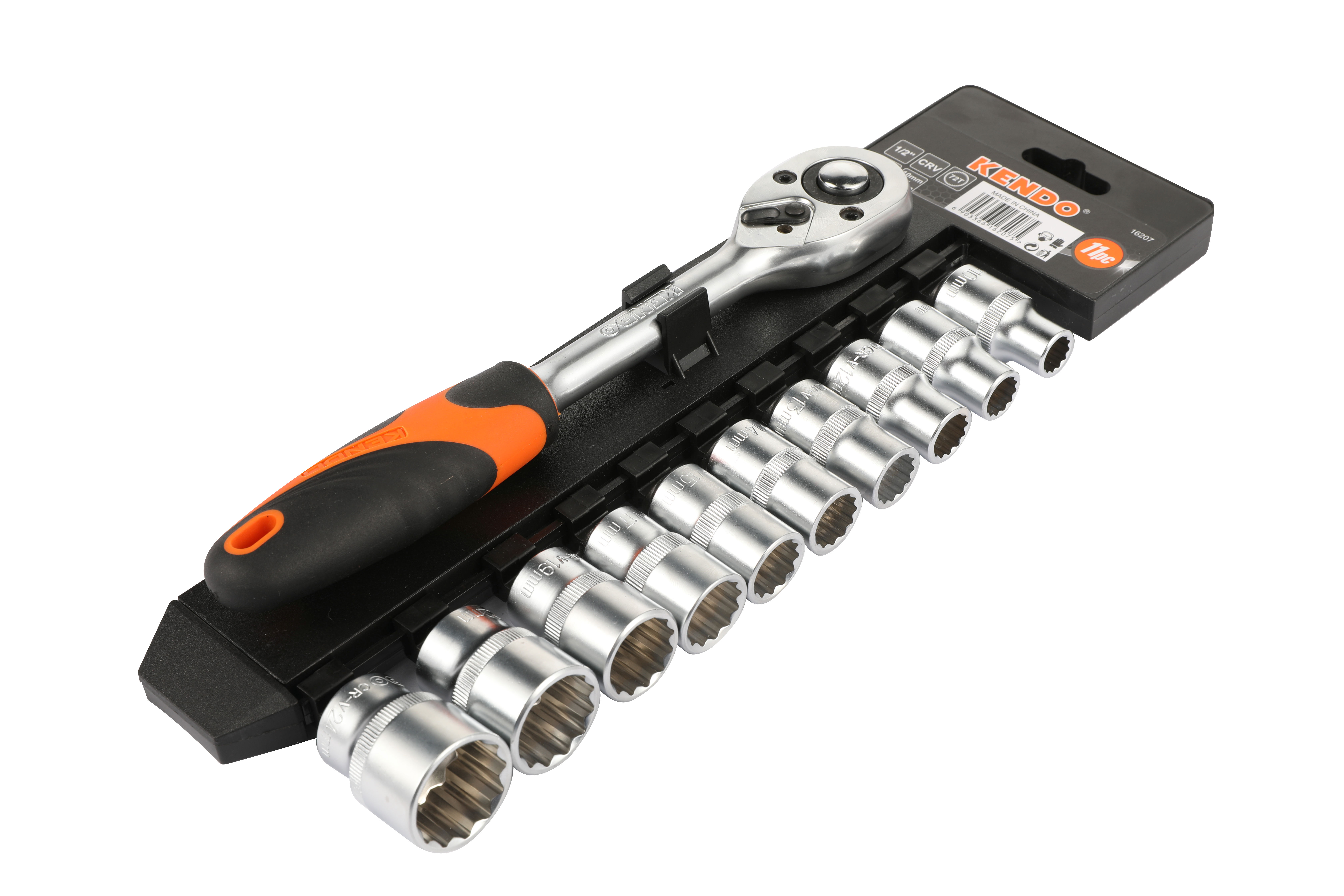 Kendo Ratelsleutel 1/2" met Doppenset 11 stuks