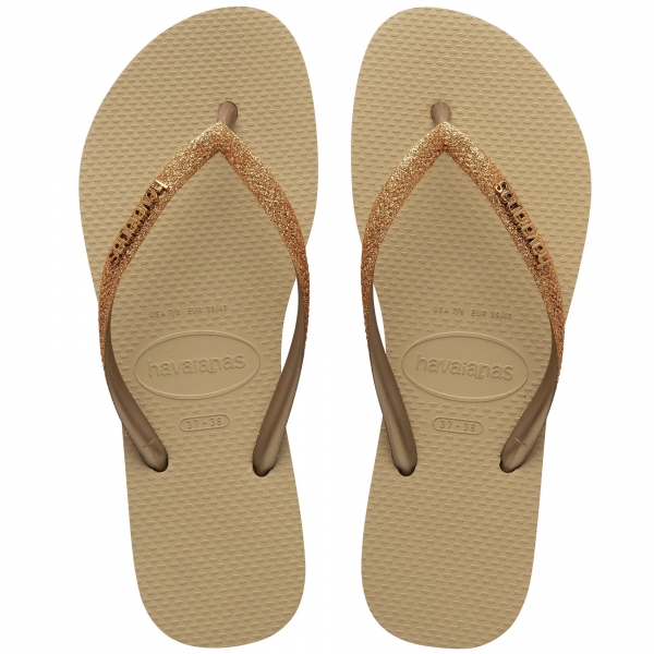 Havaianas Teenslipper Dames Slim Glitter II Sand/Golden - maat 35/36