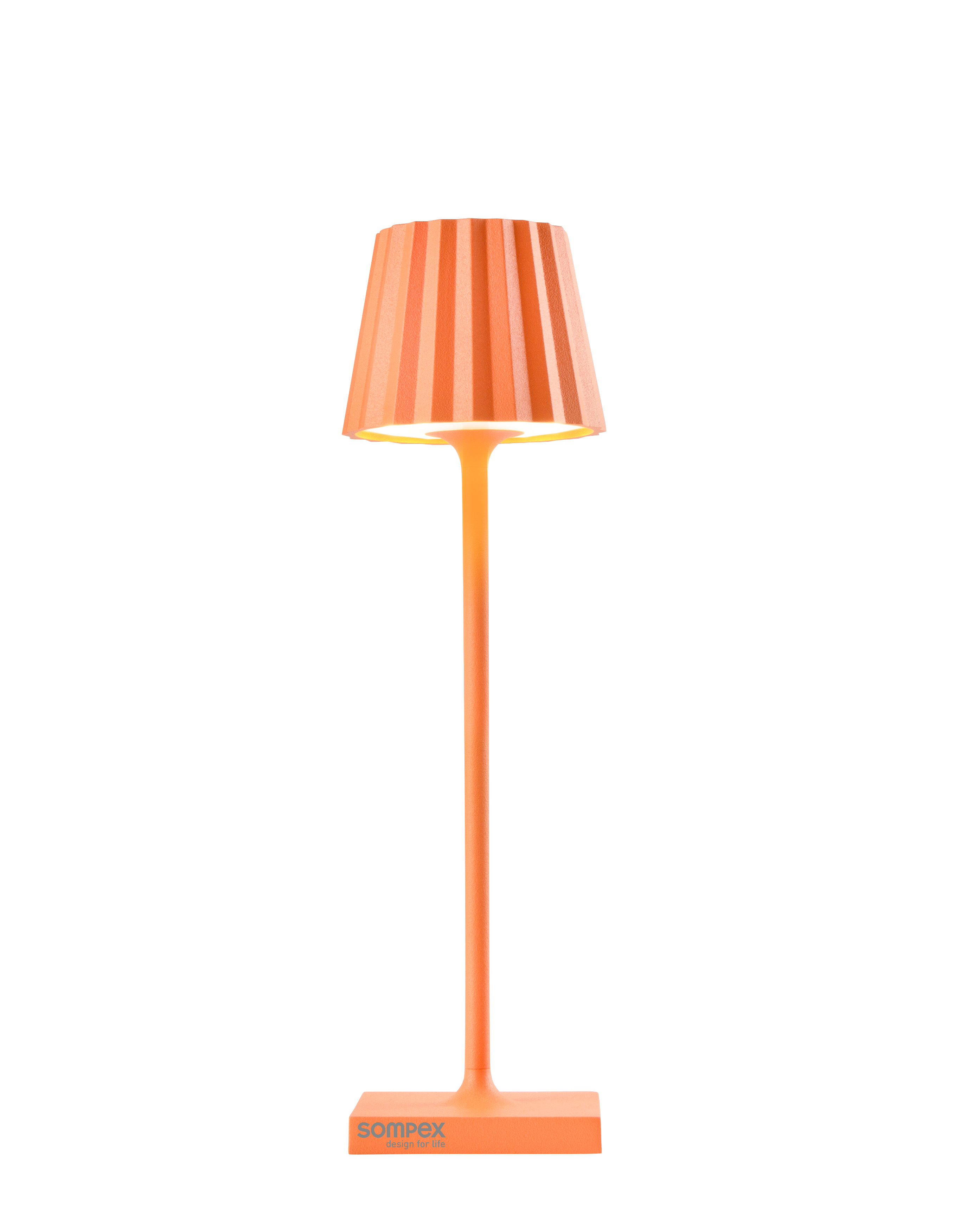 Sompex LED Tafellamp Troll Nano Orange - 6x21 cm - Aluminium - Oplaadbaar (incl. Oplaadstation) - 1.6 W - voor Binnen en Buiten