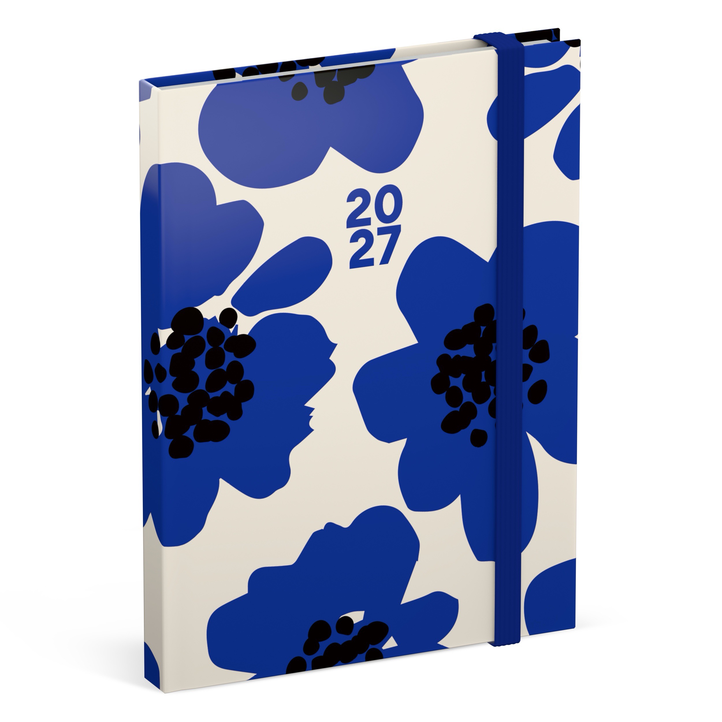 Agenda 2027 Flowers Bold Blauw 1week/2pag 11x15 cm